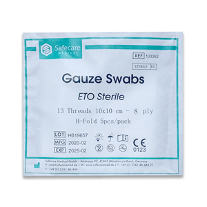 GAUZE SPONGE 10X10 8PLY STERILE(5PCS/PACK)